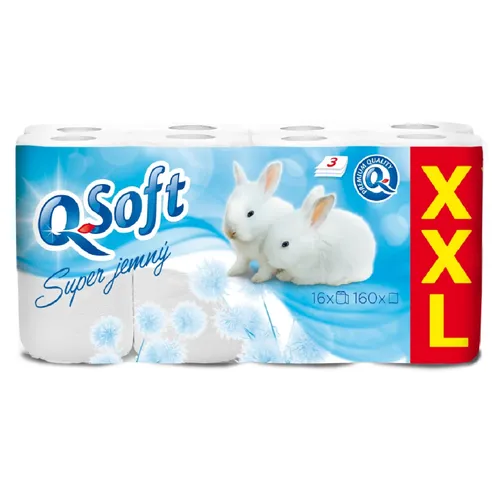 Q-Soft Toaletní papír super jemný 3 vrstvý 16 ks