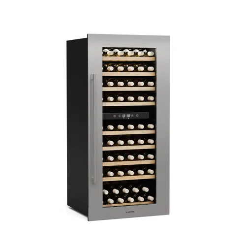 Klarstein Weinkühlschrank Vinsider Duo | 79 Flaschen | 2 Kühlzonen | UV-Schutz | 9 Regale | Touch