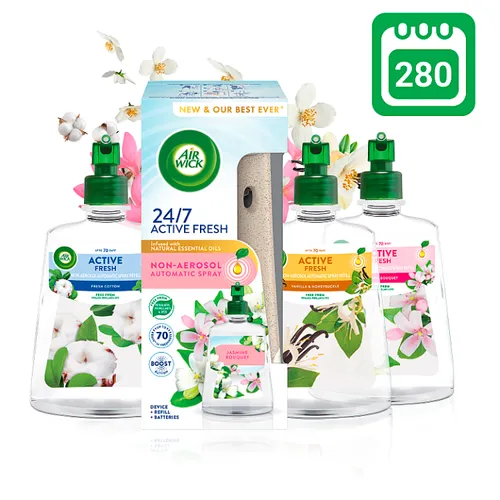 AIR WICK Active Fresh difuzér - set vůní na 280 dní