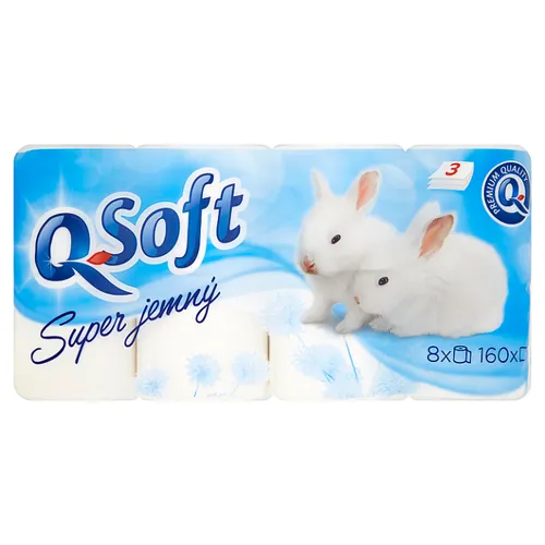 Q-Soft Toaletní papír super jemný 3 vrstvý 8 ks