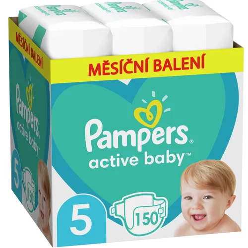 Pampers Active Baby, Velikost 5, 150 Plenky, 11kg-16kg