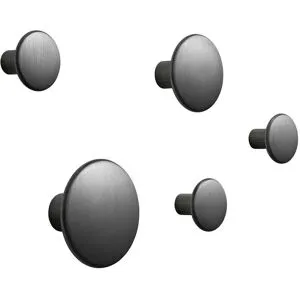 Muuto - Wandhaken \"The Dots Metal\" 5er Set, schwarz