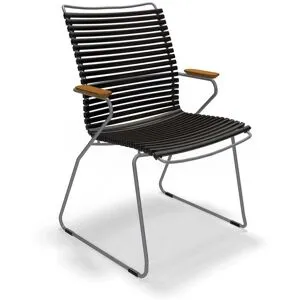 HOUE - CLICK Outdoor Dining Armlehnstuhl mit hoher Lehne, schwarz
