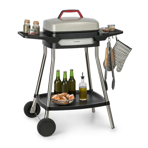 Klarstein Gatsby Elektrogrill 2000W Antihaft-Grillfläche Seitentische