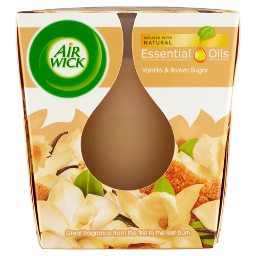Air Wick Essential Oils Svíčka vanilka a karamel 105g