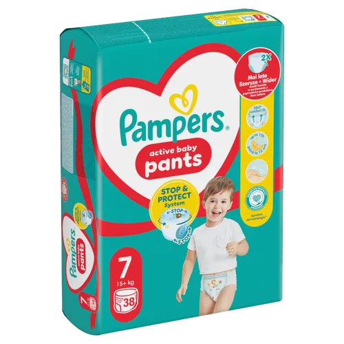 Plenkové Kalhotky Pampers Active Baby Pants, Velikost 7, 38 Plenky, 15kg+