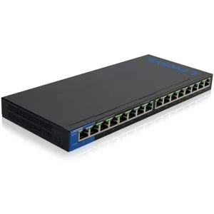 Linksys LGS116P-EU Switch 16 Ports PoE+ Switch Gigabit PoE+ 16 ports pour bureaux : vitesse, facilité d'installation et qualité de service garanties.