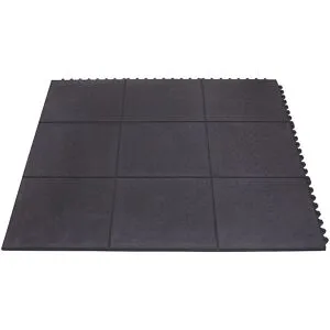 Miltex Esteira para o local de trabalho, esteira industrial Yoga Solid Oil, preto, superfície fechada