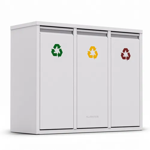 Klarstein Ordnungshüter 3 Mülleimer 45 Liter 3 Eimer Recycling Wandinstallation