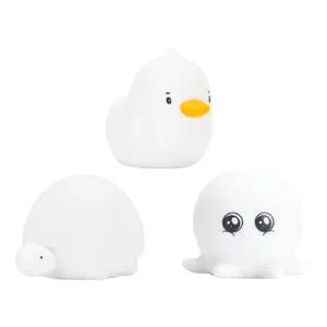 Rabbit & Friends Nattlampesett Mini Ocean m. And, Blekksprut og Havskillpadde - 3 stk.