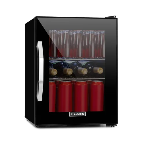 Klarstein Beersafe M Onyx Kühlschrank 33 Liter 2 Böden Panoramaglastür