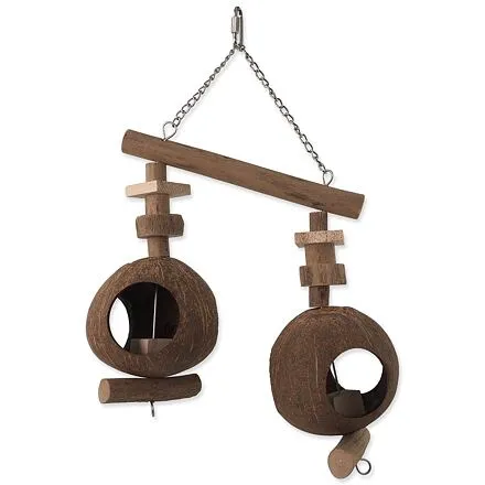 Preliezačka EPIC PET závesná drevená s kokosmi 40 cm