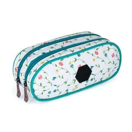 OXYBAG Puzdro etue 2 zipsy - OXY white flowers