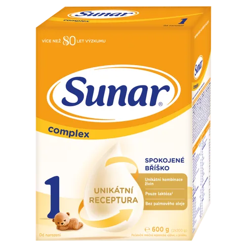 Sunar Complex 1 počáteční mléčná kojenecká výživa v prášku 2 x 300g (600g)