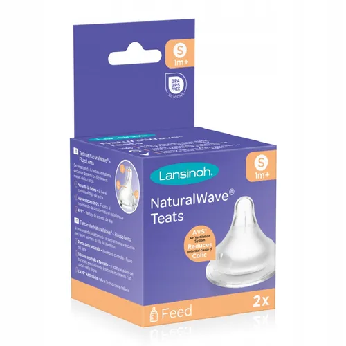 Tetina cu flux lent, 2 bucati, Lansinoh