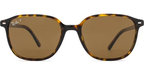 Ray-Ban Leonard RB2193 902/57 53 - kvadratisk solglasögon, unisex, brun, polariserade