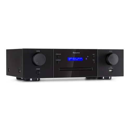 Auna CD-1000 DG Reproductor de CD USB MP3 mando a distancia pantalla LED aluminio