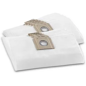 Kärcher Sacos de filtro em velo, para aspirador BV 5/1, BVL 3/1, 5/1, T 7/1, T 9/1, embalagem de 10 unid.