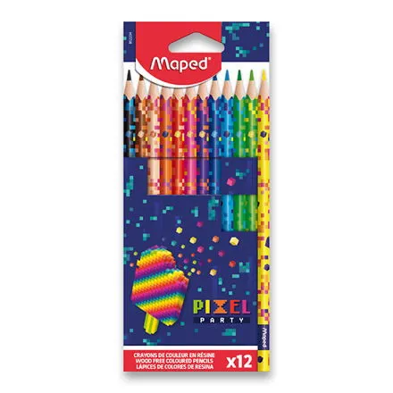 Maped Pixel Party Bezdrevné pastelky 12 ks