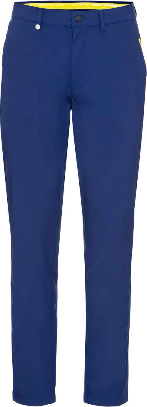 Golfino Typo Print Stretch Flat Front Golfhose, blau