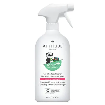 ATTITUDE Čistiaci prostriedok na detské povrchy/hračky bez vône s rozprašovačom 800 ml