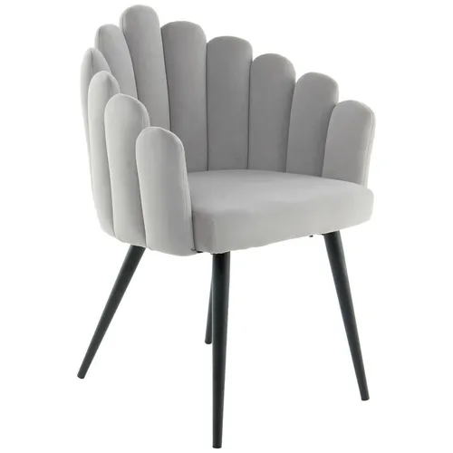 MID.YOU ŽIDLE S PODRUČKAMI, samet, šedá