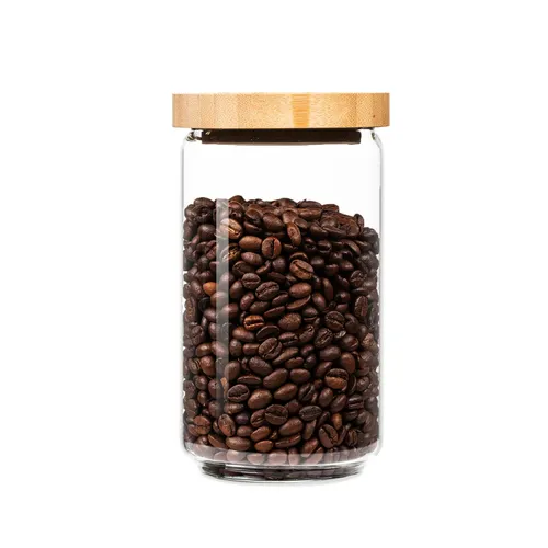 Klarstein Stapelglas mit Bambusdeckel 750 ml stapelbar luftdicht