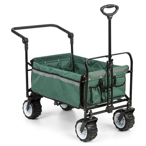 Waldbeck Easy Rider Bollerwagen bis 70kg Teleskopstange zusammenklappbar grün