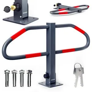 monzana® Parkplatzsperre Bogen inkl Schlüssel mit Standsockel