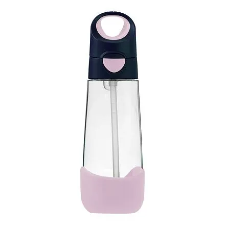 b.box Fľaša na pitie so slamkou 600 ml - indigo/ružová