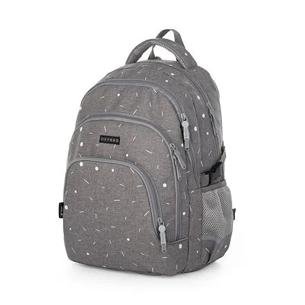 Oxybag Študentský batoh OXY SCOOLER sivý geometric