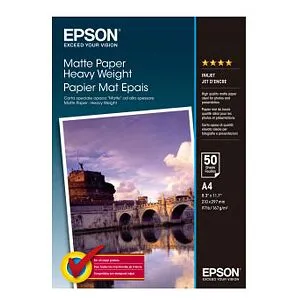 Epson A4 Matte Paper Heavyweight, 50 ark, 167g/m2