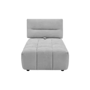 Vente-unique Chaise-longue encosto função avança-recua em tecido texturizado cinza-claro - APOLIU