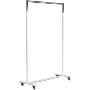 FROST - Bukto Kleiderständer mit Rollen 100 cm, Edelstahl poliert / weiß