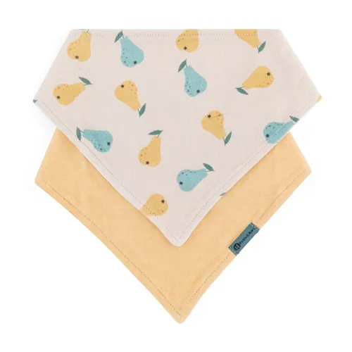 PETITE&MARS Bryndák bandana Luke 2 ks Beige Pears&Intense Ochre 3m+
