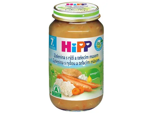 Hipp Zelenina A Rýže S Telecím Masem Bio 8m 220g