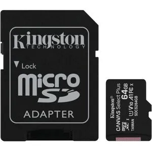Kingston MicroSDXC Canvas Select Plus 64GB Class 10 UHS-I U3 Class 10 100MB/s