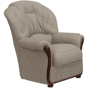 Vente-unique Poltrona 100% pele de búfalo taupe - DAPHNE
