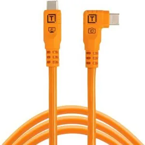 Tether Tools TetherPro Optima 10G USB-C kabel, 3,0m, rak till vinklad - orange