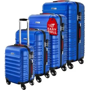monzana® Hartschalenkoffer Set 4tlg Rollen 360º Blau ABS