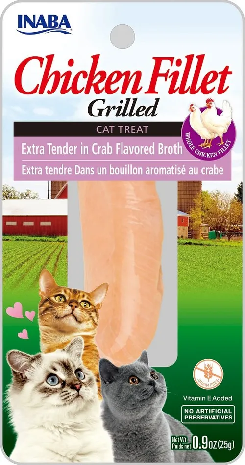 INABA Cat Grilled Chicken Fillet - v krabím vývaru, extra jemné 25 g