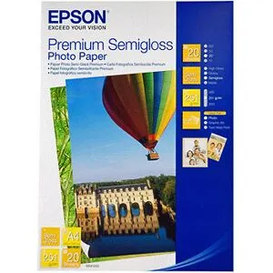 Epson A4 Premium Semigloss Photo Paper, 20 ark, 251g/m2