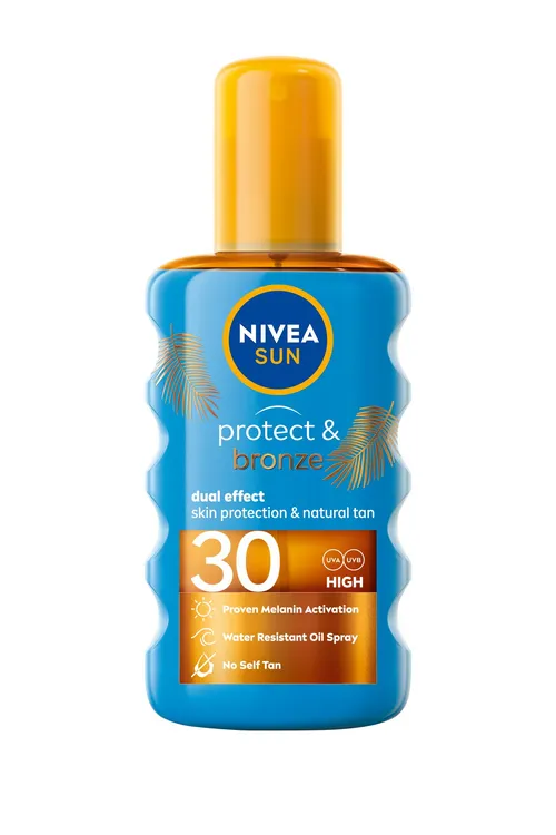 Nivea Olej na opaľovanie v spreji podporujúce zhnednutie SPF 30 Sun (Protect & Bronze Oil) 200 ml