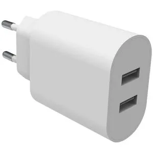 Smartline 24W Vægoplader m. 2x USB-A - Hvid