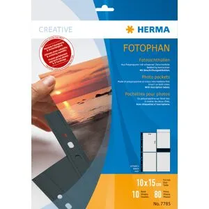 HERMA Fotophan 10 x 15 Altura Preto (10 Folhas)