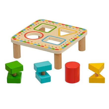 Lucy & Leo 169 Triedenie geometrických tvarov - drevená vkladačka 5 dielov