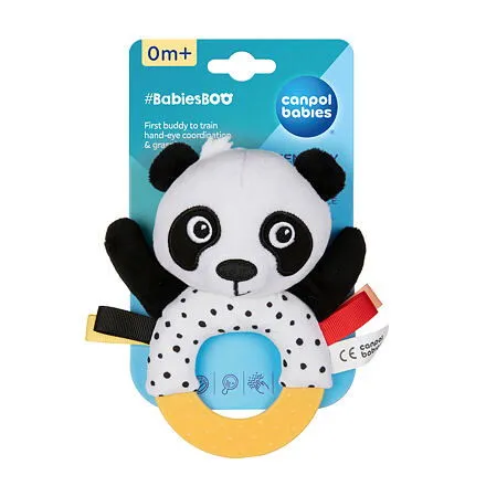 Senzorická hračka PANDA s hryzátkom a hrkálkou BabiesBoo