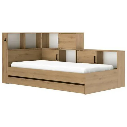 MID.YOU POSTEĽ S ÚLOŽNÝM PRIESTOROM, 90/200 cm biela, dub artisan