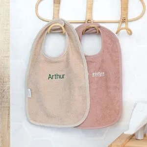 smartphoto Lätzchen bestickt creme für das Neugeborene oder Baby