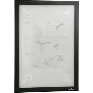 DURABLE Caixilho de informação DURAFRAME® WALLPAPER, para superfícies sensíveis, p. ex., papéis de parede, para formato A4, preto, embalagem de 5 unid.